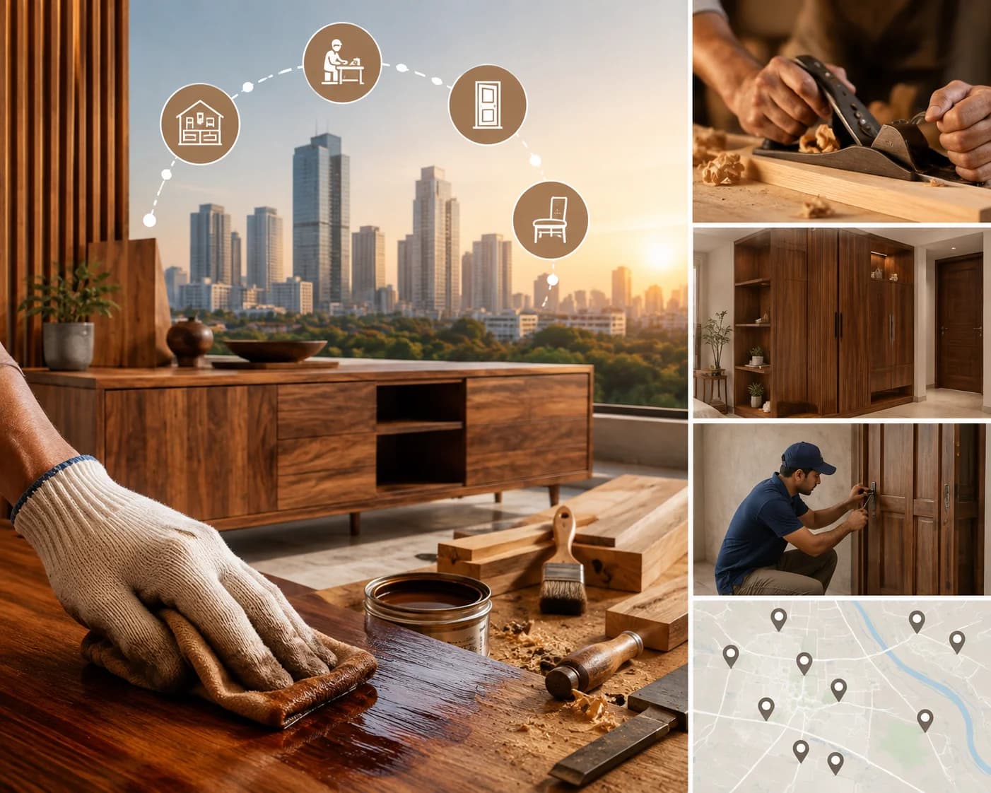 Wood Polishing & Carpentry Services in Noida (2026): Complete Guide & Areas We Cover